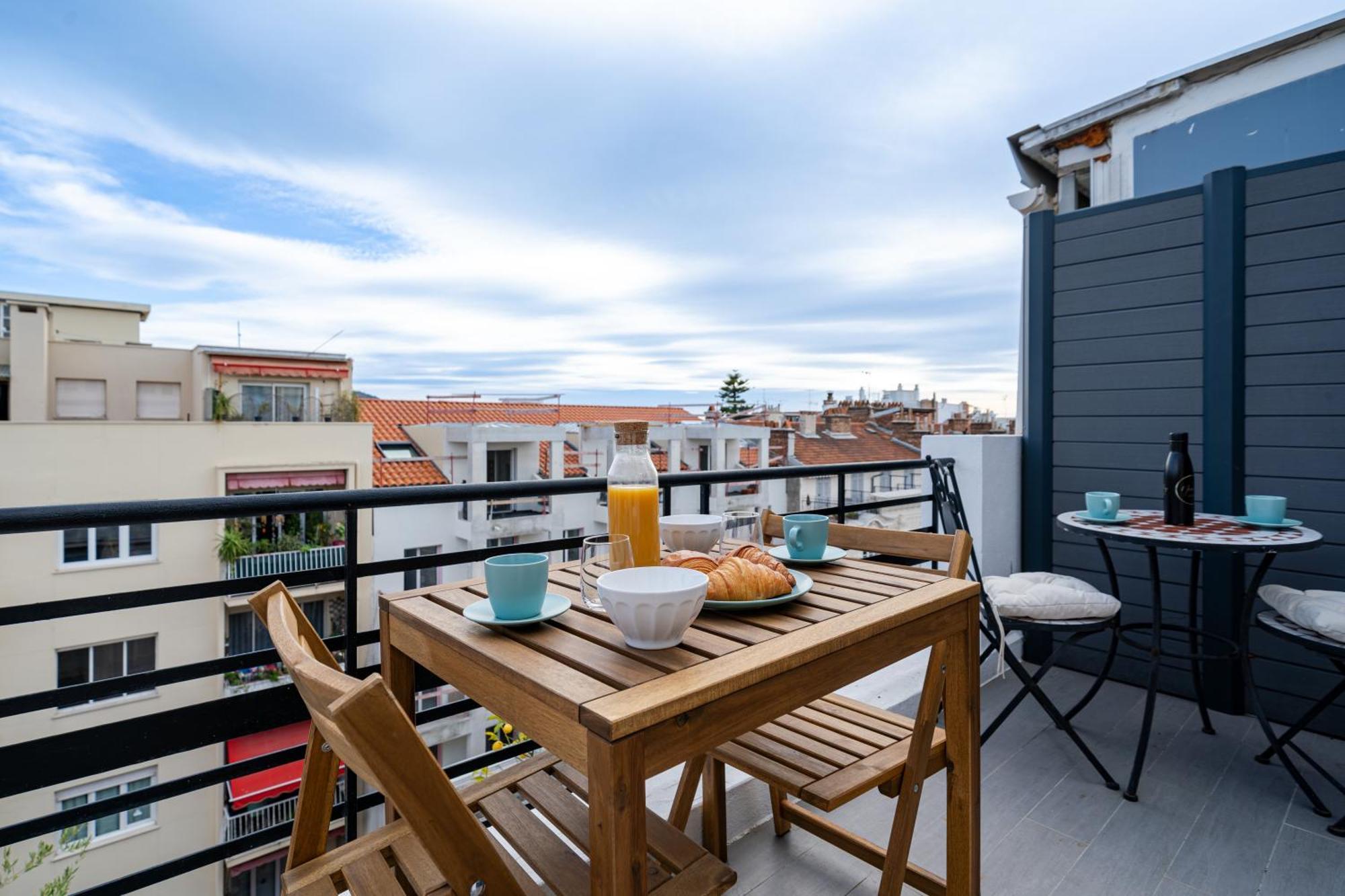 Top Floor Terrace - Dernier Etage Terrasse Cosy Ница Екстериор снимка
